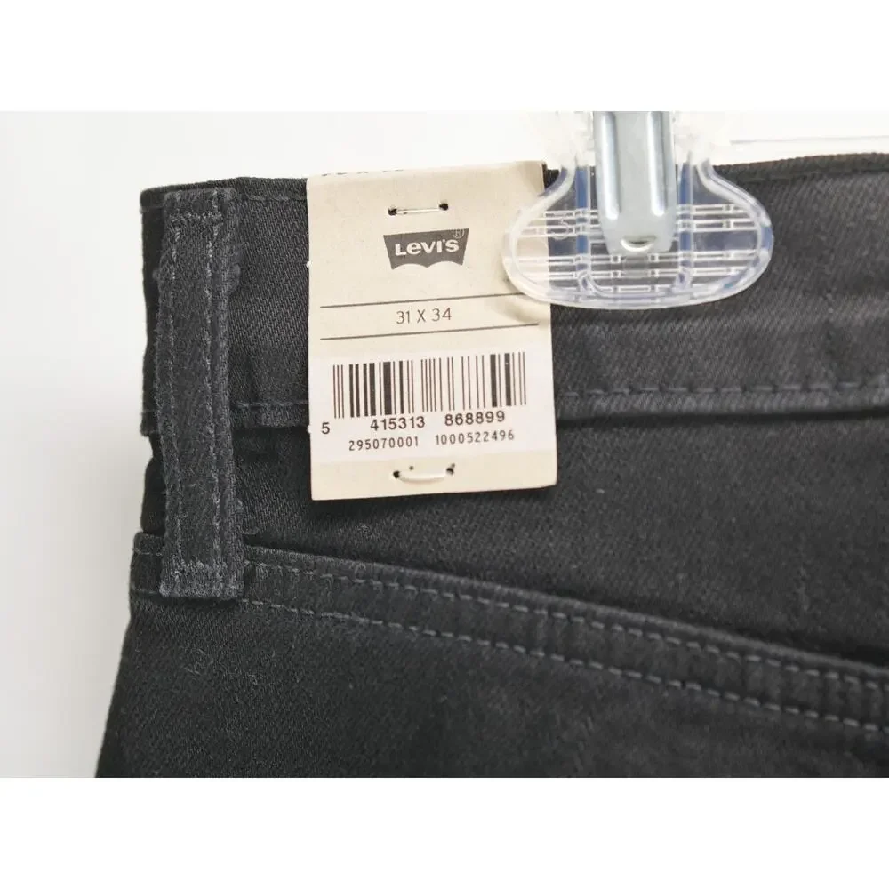 Levis 502 NWT Mens Jeans 31x34 Black Tapered Fit Flex Eco Performance Classic